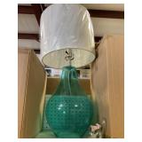 Blue Table Lamp W/White Shade.  x2