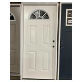 36" LH Fan Lite Fiberglass Exterior Door