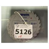 Irwin 7 1/4"  24T Saw Blades.  x8