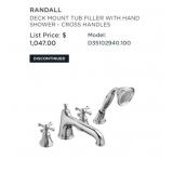 DXV Low Spout Cross Handle Tub Faucet (Chrome)