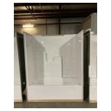 60" LH White One Piece Tub & Shower Combo