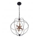 6-Light Ball Pendant Fixture (Bronze)