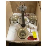 Three Light Chandelier in Platinum Oak
