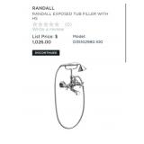 DXV Low Spout Cross Handle Tub Faucet (Nickel)
