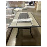 Metal patio table. Bent
