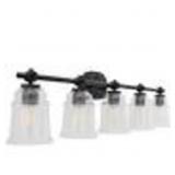 Allen & Roth 38" Black 5 Light Vanity Light