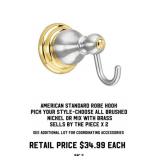 American Standard Robe Hook x 2
