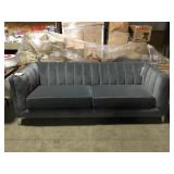 87" Grey Suede Like Sofa