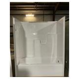 60" RH White One Piece Tub & Shower Combo