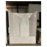 60" RH White One Piece Tub & Shower Combo