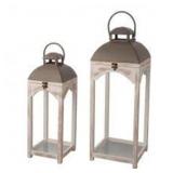 Modern Farmhouse Wooden Lantern Set