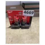 Milwaukee M12 Red Lithium XC3.0 Batteries