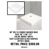 36" Delta Corner Shower Base
