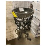 Marble Vessel Sink with Wrought Iron Stand