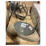 23" Marble Vessel Sink w/Wrought Iron Stand