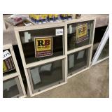 Almond Vinyl Single Hung Replacement Window x 2