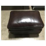 Dark Brown Leather Like Ottoman
