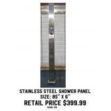 85" x 6" Stainless Steel Shower Panel