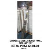 85" x 9" Stainless Steel Shower Panel