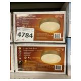 Brushed Nickel 1 Light Flush Mount Fixture x 2