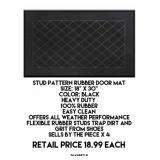 18" x 30" Stud Pattern Rubber Door Mat x 4