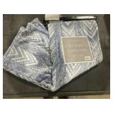 50' x 70' Luxury Flannel Throw in Blue/White