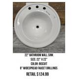 22' Bathroom Wall Sink