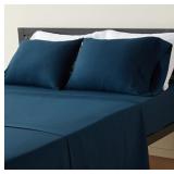 King Size Navy Blue Sheet Set w/ Deep Pockets