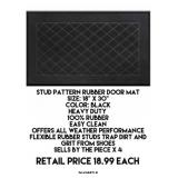 Stud Pattern Rubber Door Mat x 4
