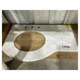 36' x 22' LH Offset Sinkless Vanity Top