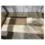 36' x 22' LH Offset Sinkless Vanity Top