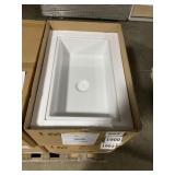 30' x 18' Fireclay Sink in White w Center Drain