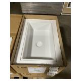30' x 18' Fireclay Sink in White w Center Drain