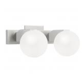 Quoizelï¿½ 2-Bulb Vanity Light in Nickel x2