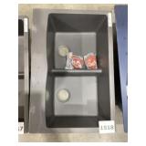 33' x 22' Silgrant Dual-Mount Double Bowl Sink