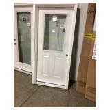 36' x 80' LH Fiberglass 1/2-View Exterior Door