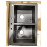 33' Double Basin Granite Kitchen Sink in Black