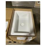 30' x 18' Fireclay Sink in White w Center Drain