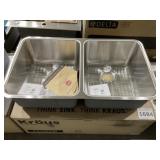 33' x 19' Double Bowl Undermount Sink