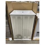 24'W Single Bath Vanity in Beige with Sink Top
