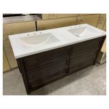 61' x 22' Double Bath Vanity in Espresso with Top
