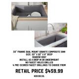 33' Franke Dual Mount Granite Composite Sink