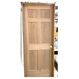 28' x 80' LH Oak 6- Panel Interior Door