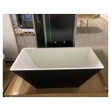 60' Acquabella Black Freestanding Solid Stone Tub
