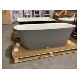 67' Acquabella Gray Freestanding Solid Stone Tub