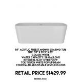 59' Acrylic Freestanding Soaking Tub