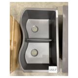 33' x 20' Silgrant Undermount Double Bowl Sink