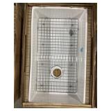 33' x 19' Single Bowl Fireclay Sink in White