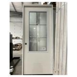 34' x 80' RH 3/4 View FG Door W/ Leaded Deco Glass