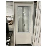34' x 80' LH 3/4 View FG Door W/ Leaded Deco Glass